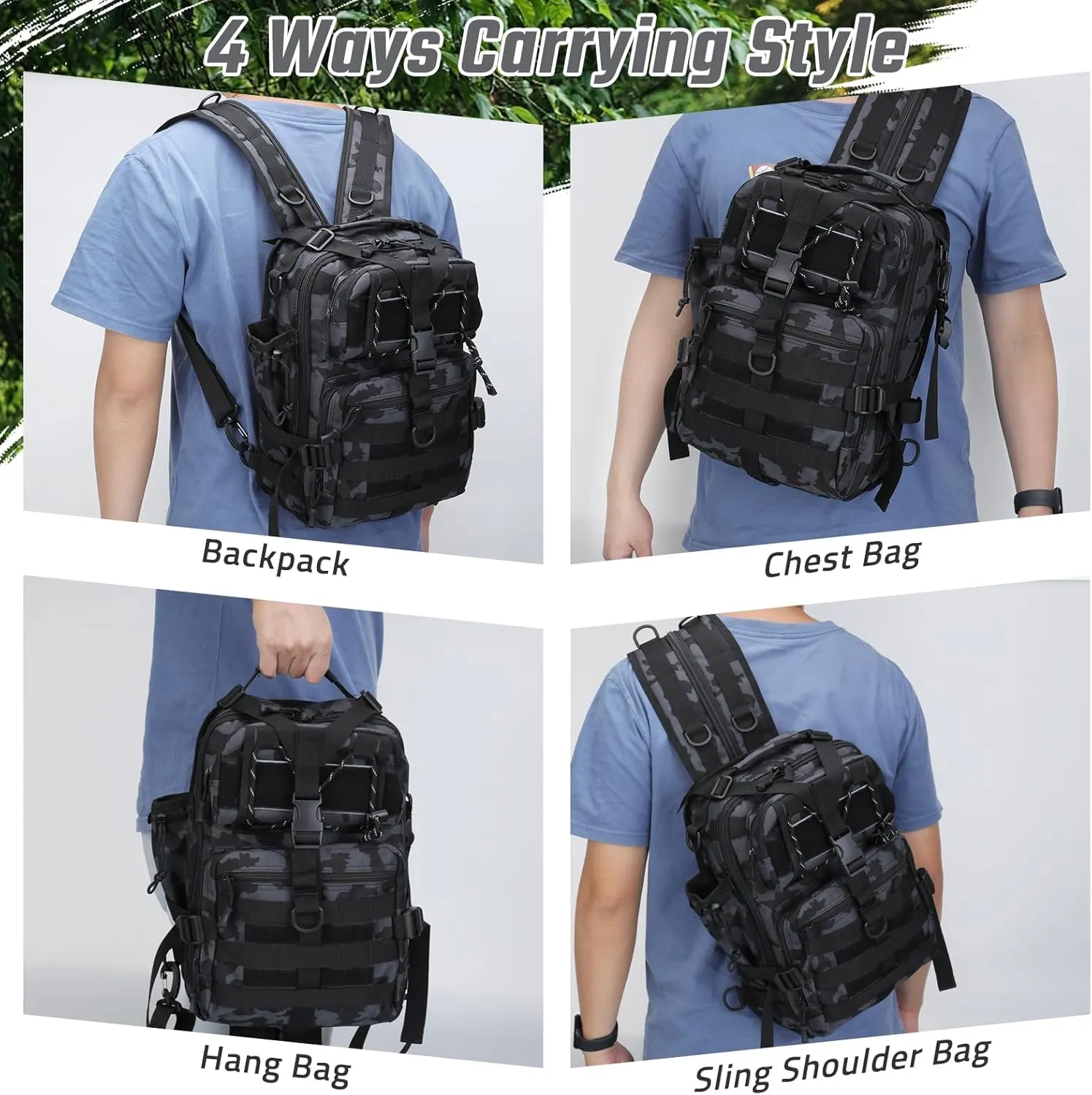 Aceshop Mochila de Pesca  Mochila de Almacenamiento para Pesca Bolsa de Aparejos de Pesca Impermeable Bolsa de Pesca Mochila de 