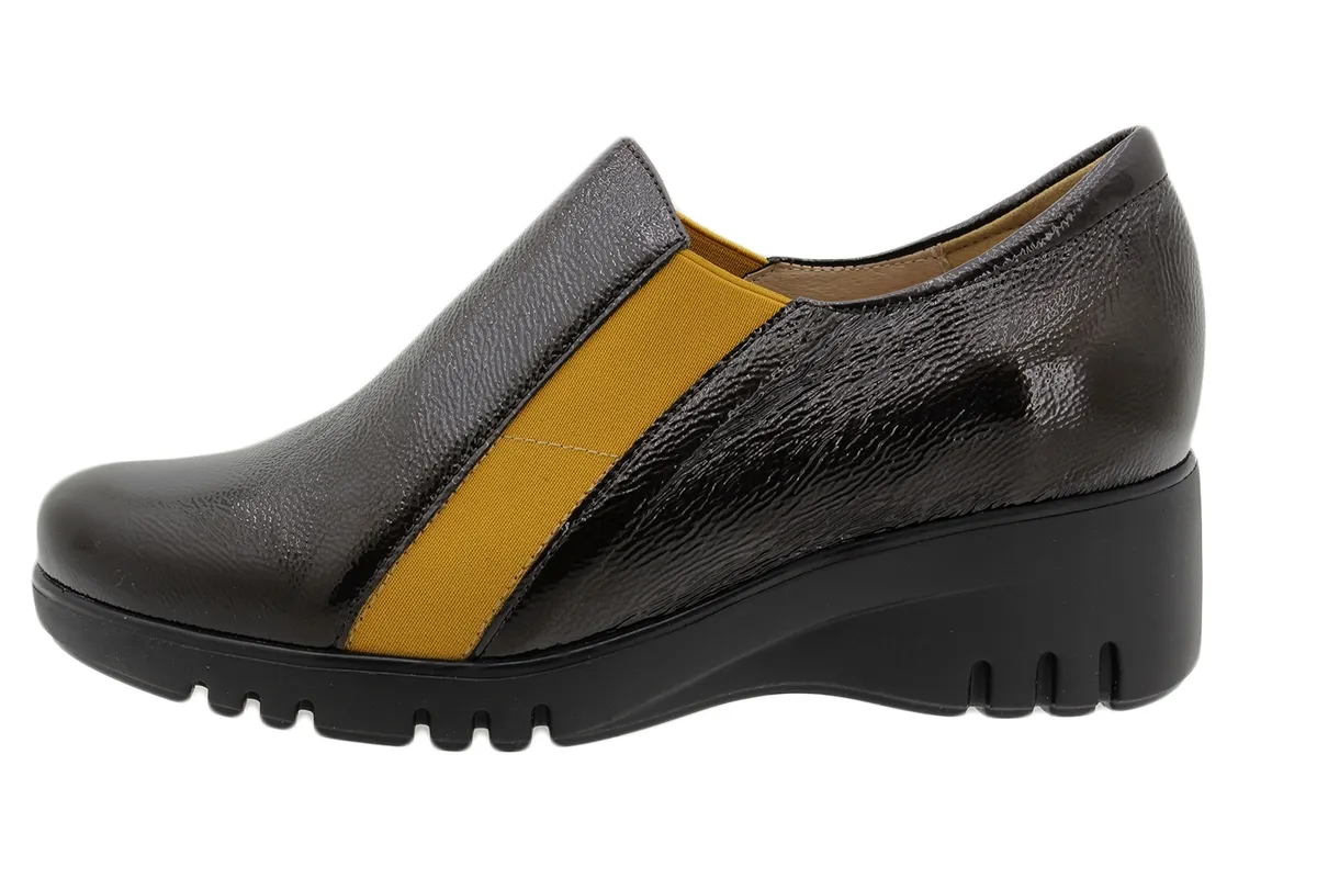 Ankle Boot Shoe Brown Patent