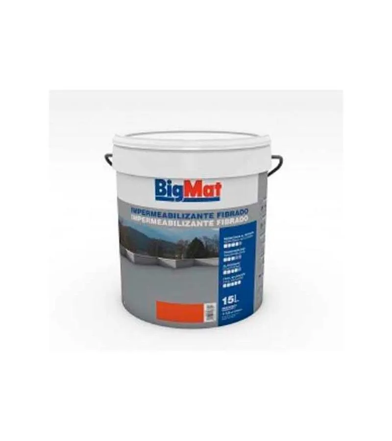 CAUCHO IMPERMEABILIZANTE FIBRADO PU ROJO 15L BIGMAT