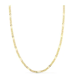 Chaîne Or 18K maille marine alternée 2 mm 60 cm