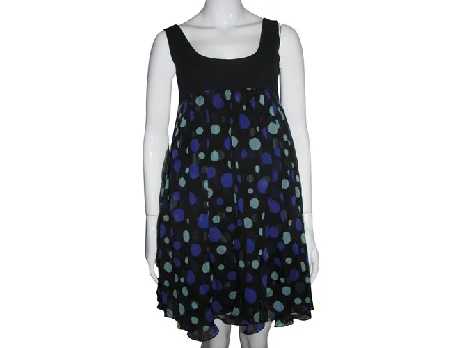 Diane Von Furstenberg Vestido de seda estrelle Negro Multicolor 