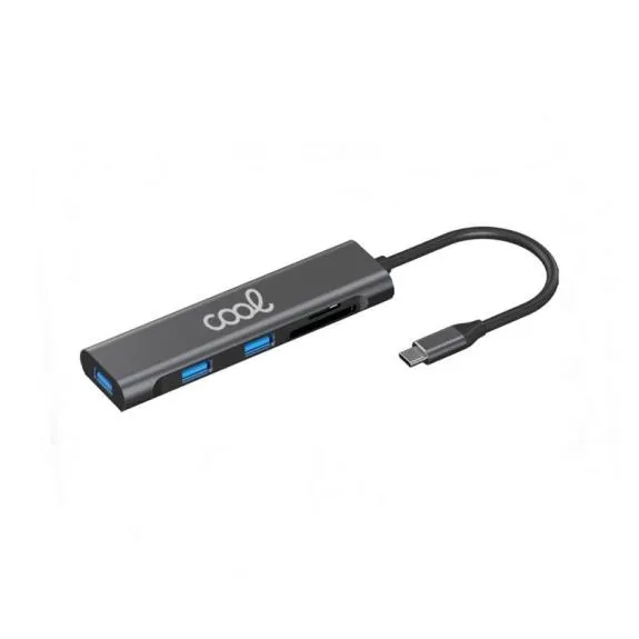 Hub Tipo-C Universal COOL 5 (3 x USB 3.0 + SD + Micro SD)