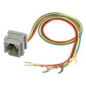 Jack RJ11 con 4 toma corrientes y cables con terminales tipo "U"