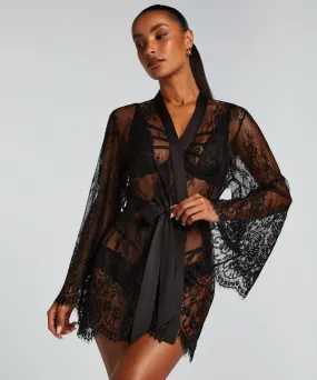 Kimono Lace Isabelle - Negro