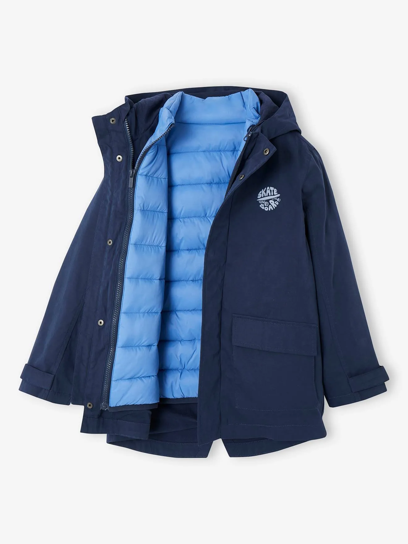 Parka 3 en 1 de entretiempo con chaleco acolchado extraíble para niño
