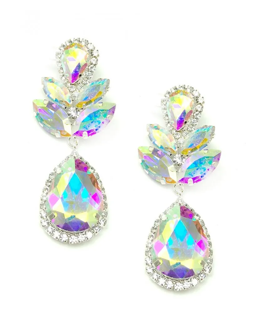 PENDIENTES DE FIESTA LARGOS CON VISTOSA LAGRIMA