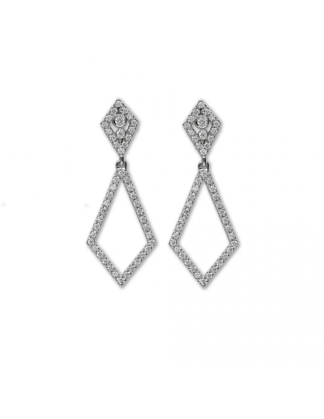 Pendientes Oro Blanco Diamantes