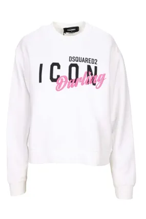 Sudadera blanca con maxilogo icon darling