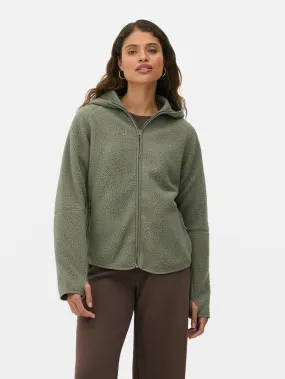 Sudadera de piel de borrego sintética con capucha