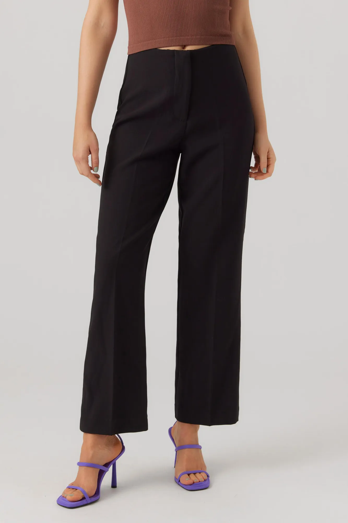 Vero Moda Pantalón recto de mujer de talle alto