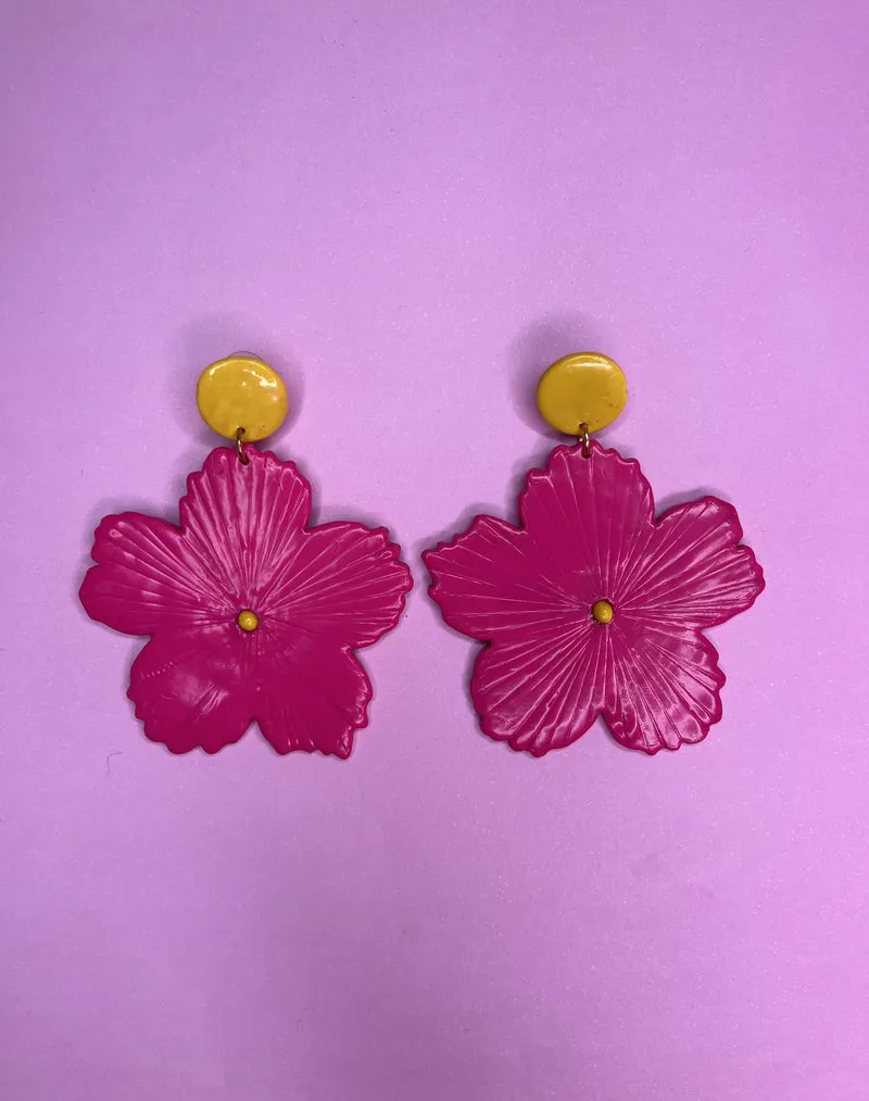 VIRGINIA DEMARIA Aros Flor XL Fucsia